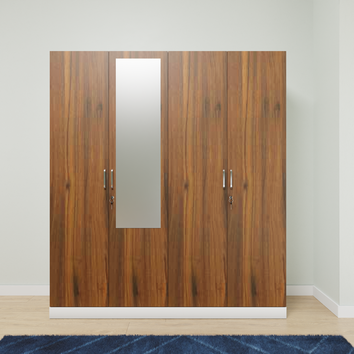 AVIRA |Wardrobe with Mirror, Hinged | 4 Door, 2 Inside Drawer Wardrobes VIKI FURNITURE   