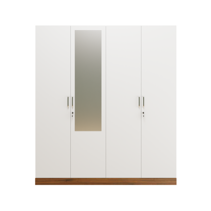 AVIRA |Wardrobe with Mirror, Hinged | 4 Door, Shelf, Hanging Space Wardrobes VIKI FURNITURE   