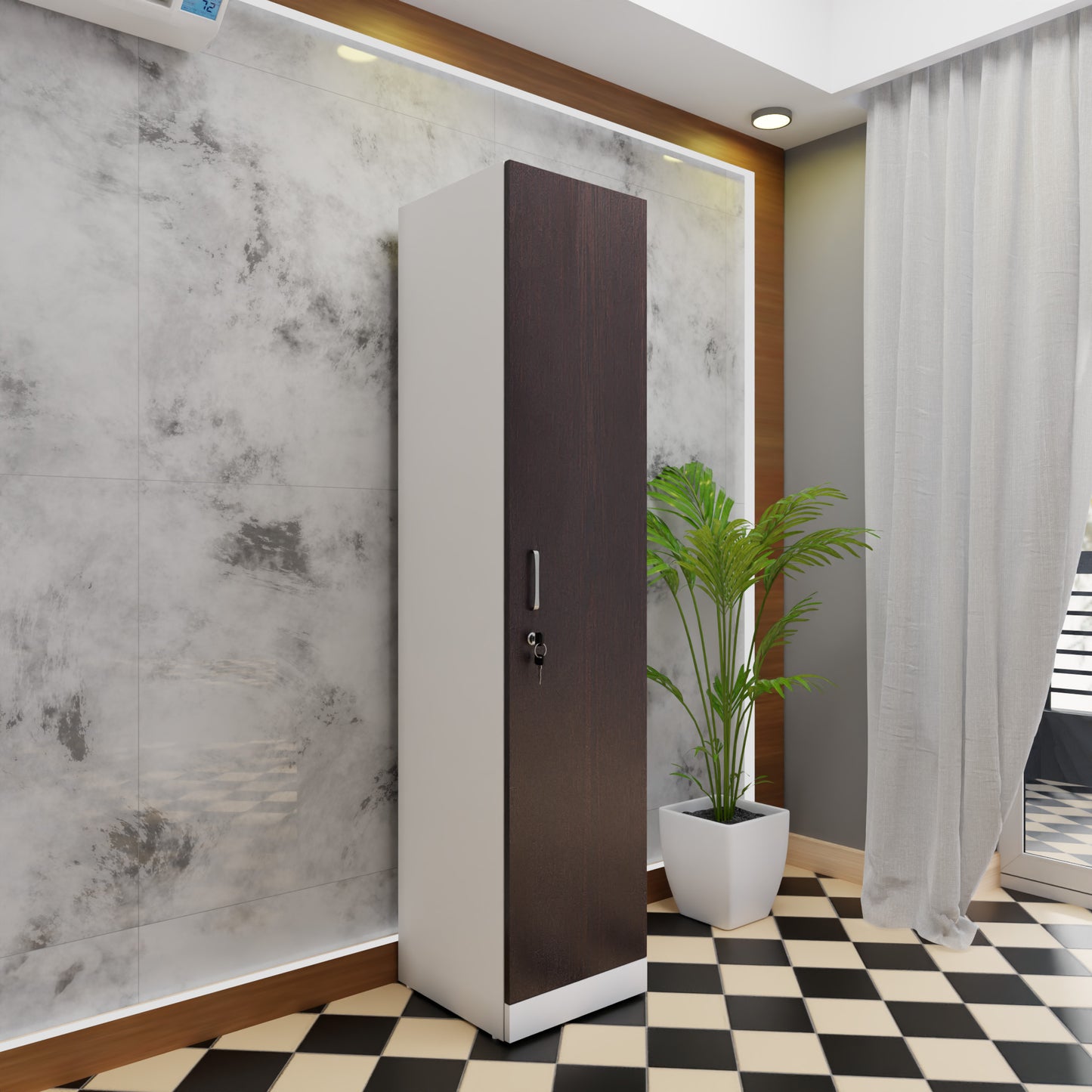 AVIRA |Wardrobe, Hinged | 2 Door & Dual Color Wardrobes VIKI FURNITURE Frosty White & Dark Wenge  