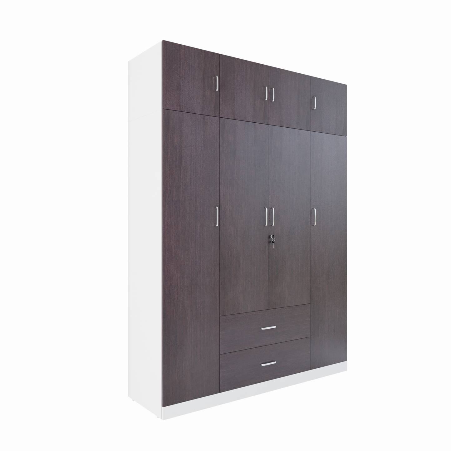 AVIRA |Wardrobe , Hinged | 4 Door, 2 Drawer with loft & Dual Color Wardrobes VIKI FURNITURE   